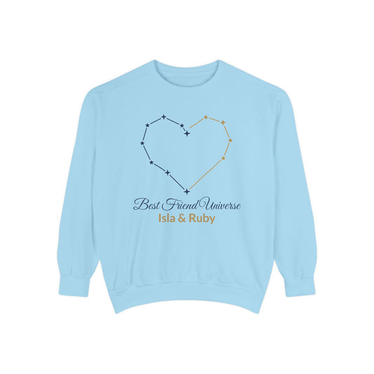 Custom Best Friend Universe Heart Matching Sweatshirt | by JuzForHue