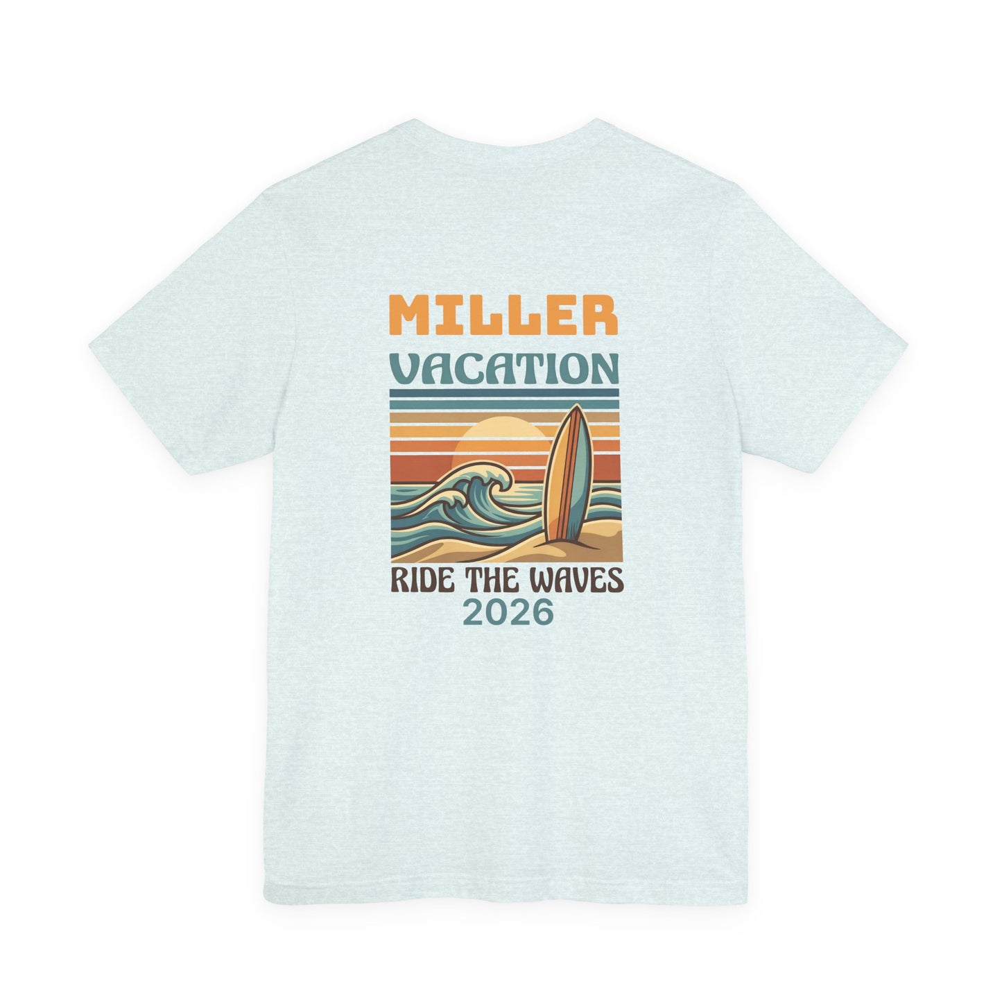 Retro Surf Family Vacation: Adult Beach Travel Tee | by JuzForHue
