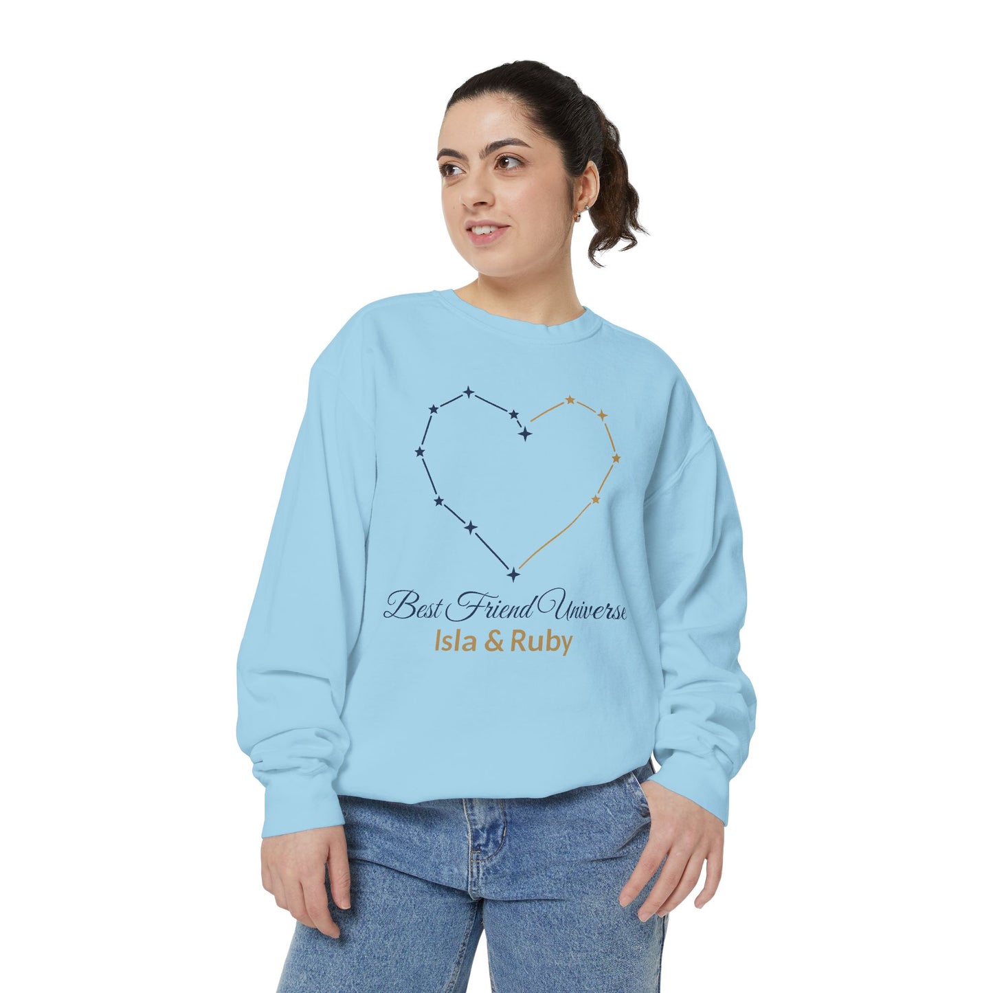 Custom Best Friend Universe Heart Matching Sweatshirt | by JuzForHue