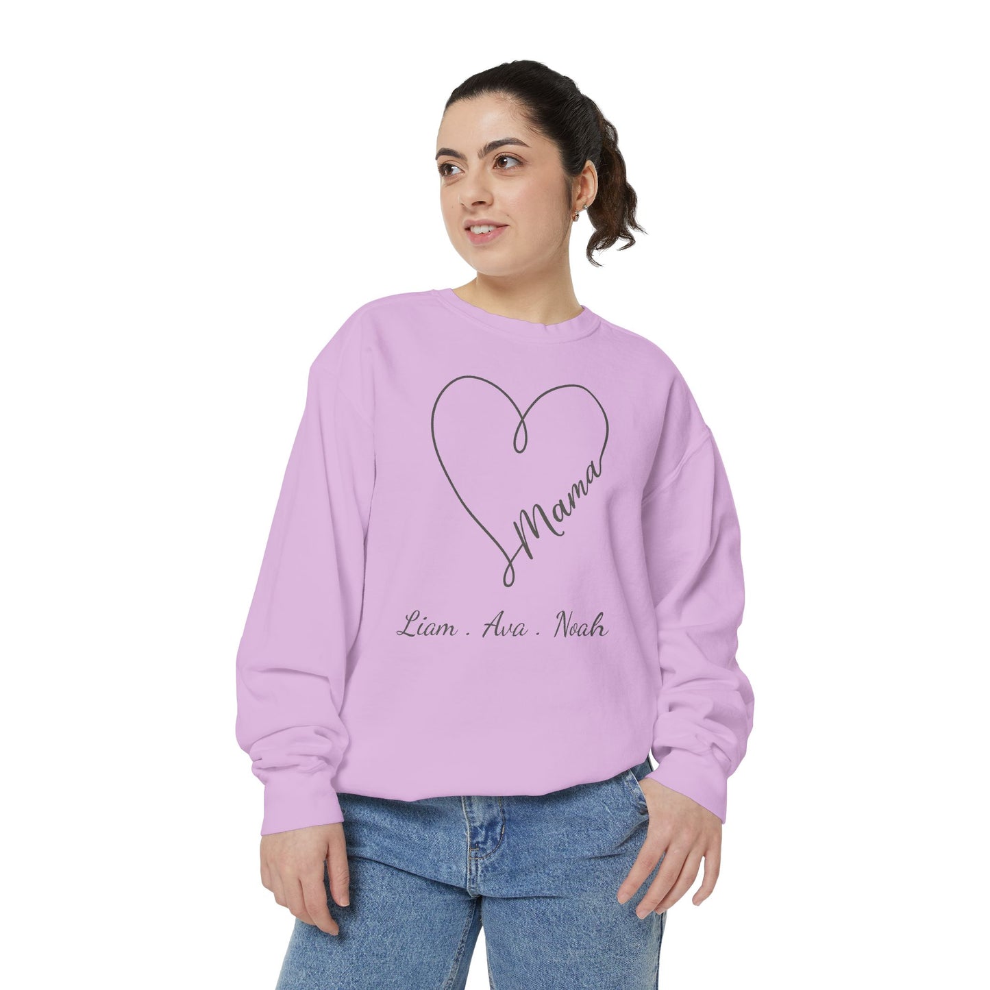 Custom Mama Heart Sweatshirt with Children's Names | by JuzForHue