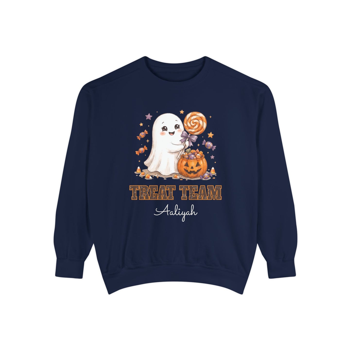 Treat Team: Sweet Lollipop Ghost Halloween Sweatshirt