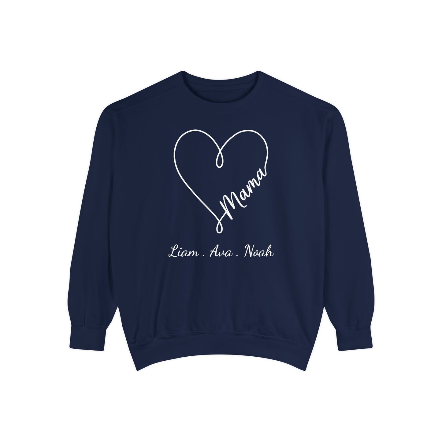 Custom Mama Heart Sweatshirt with Children's Names | by JuzForHue