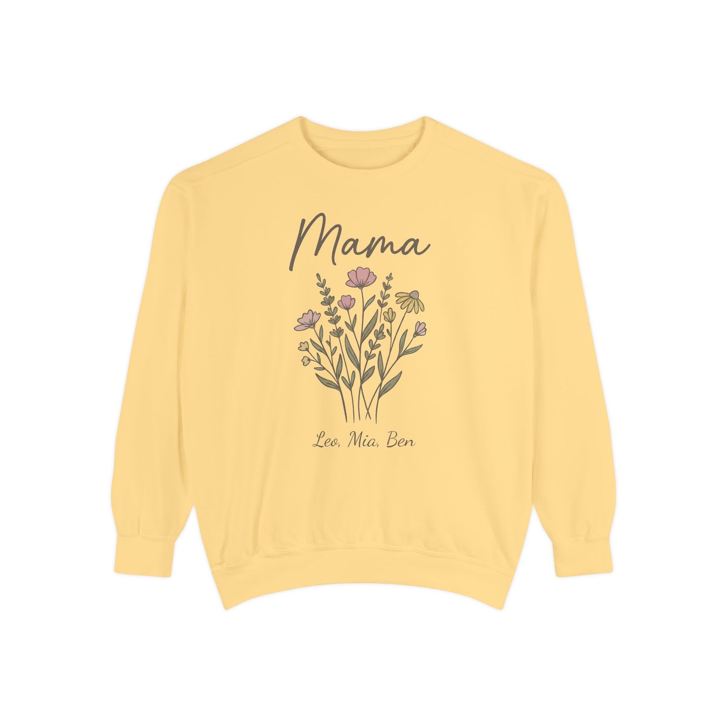 Custom Mama Wildflower Sweatshirt with Kids' Names | by JuzForHue
