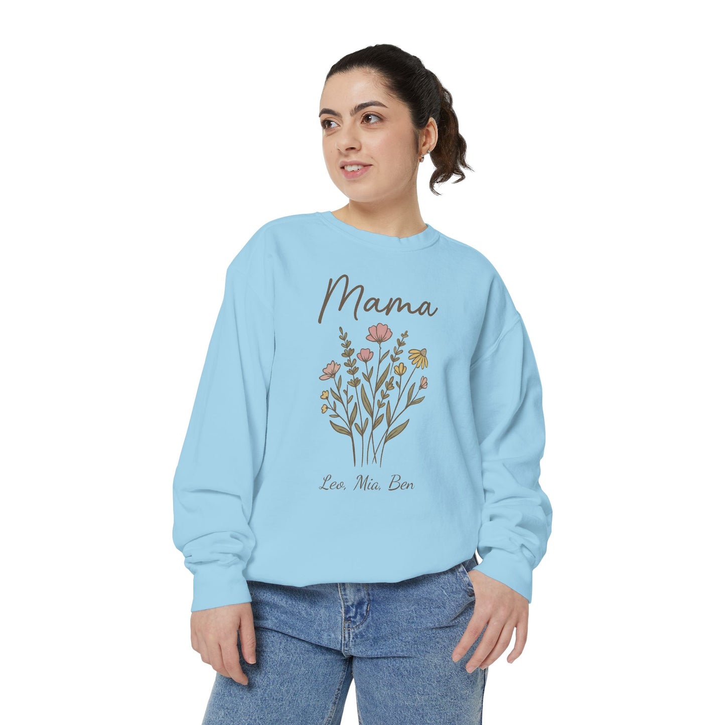 Custom Mama Wildflower Sweatshirt with Kids' Names | by JuzForHue