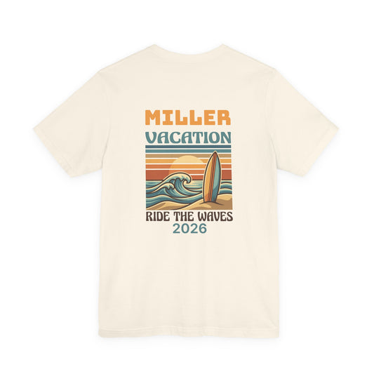 Retro Surf Family Vacation: Adult Beach Travel Tee | by JuzForHue
