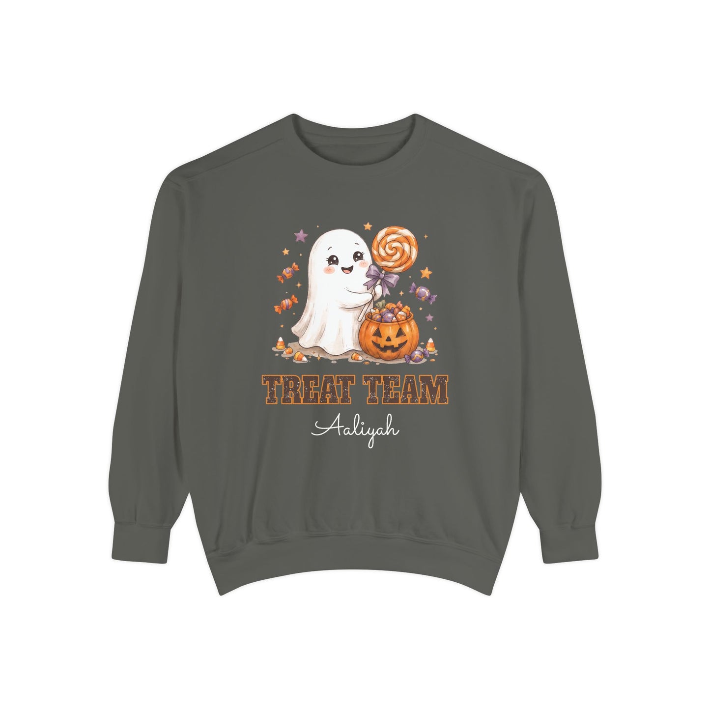 Treat Team: Sweet Lollipop Ghost Halloween Sweatshirt