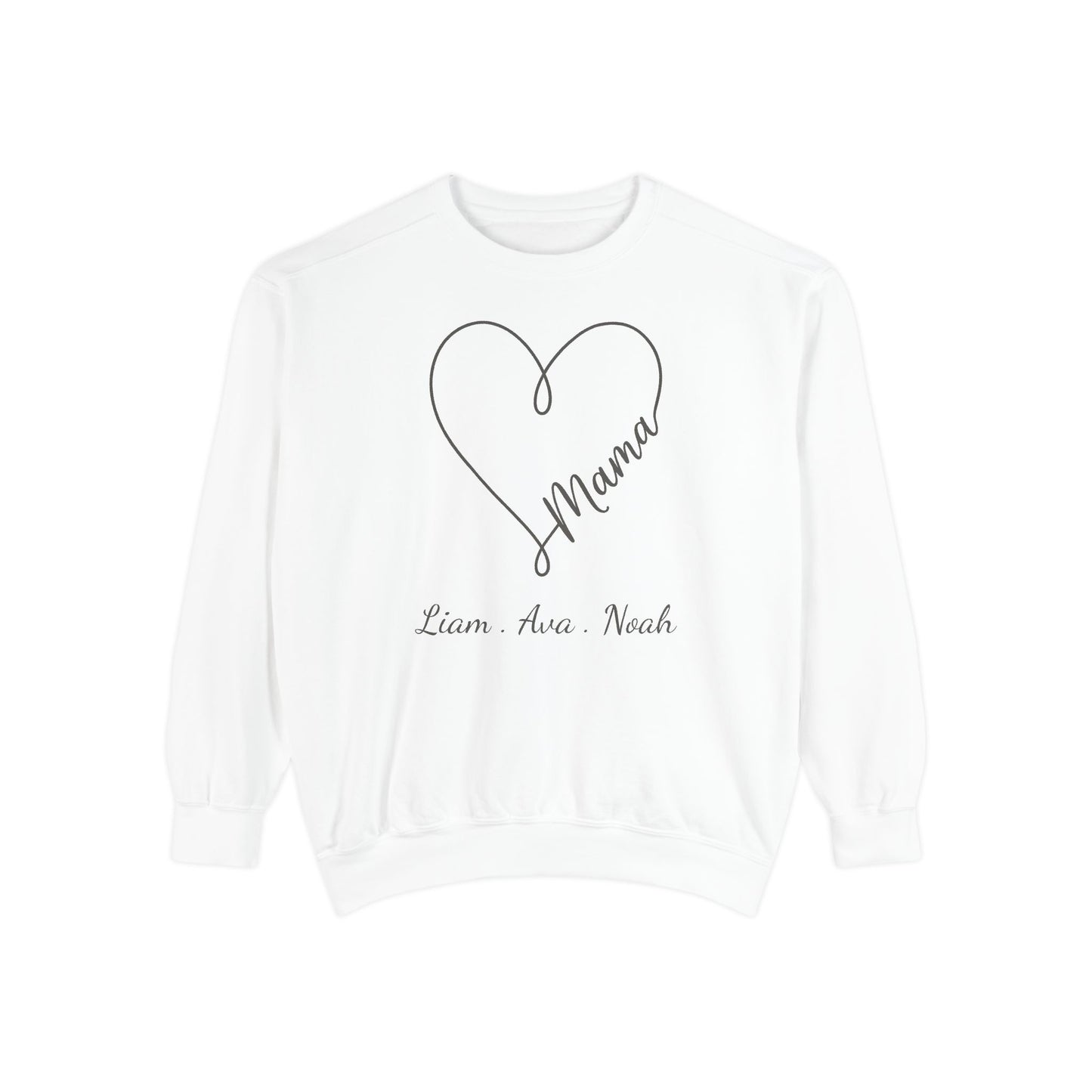 Custom Mama Heart Sweatshirt with Children's Names | by JuzForHue