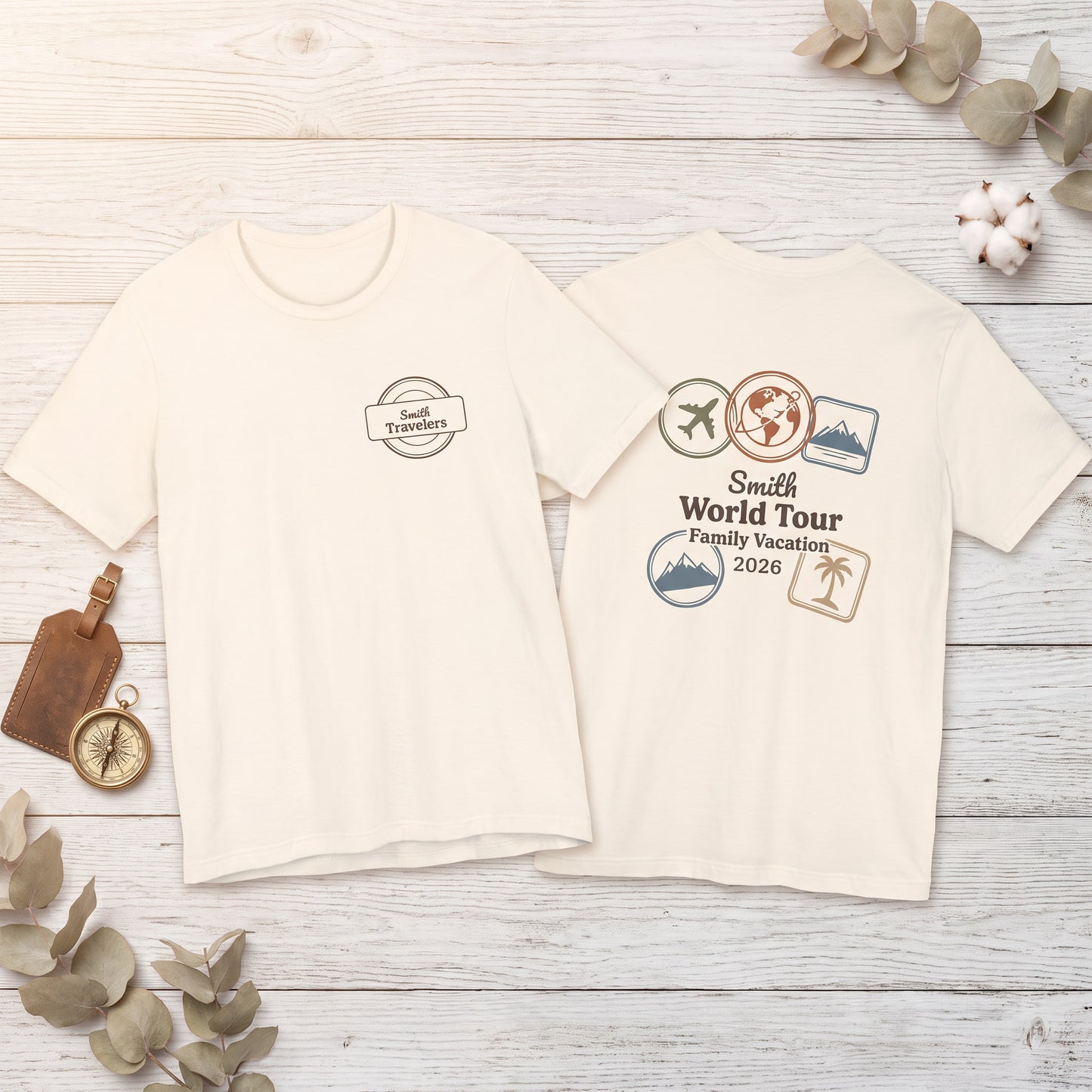 Family World Tour: Personalized Adult Travel Shirt | by JuzForHue