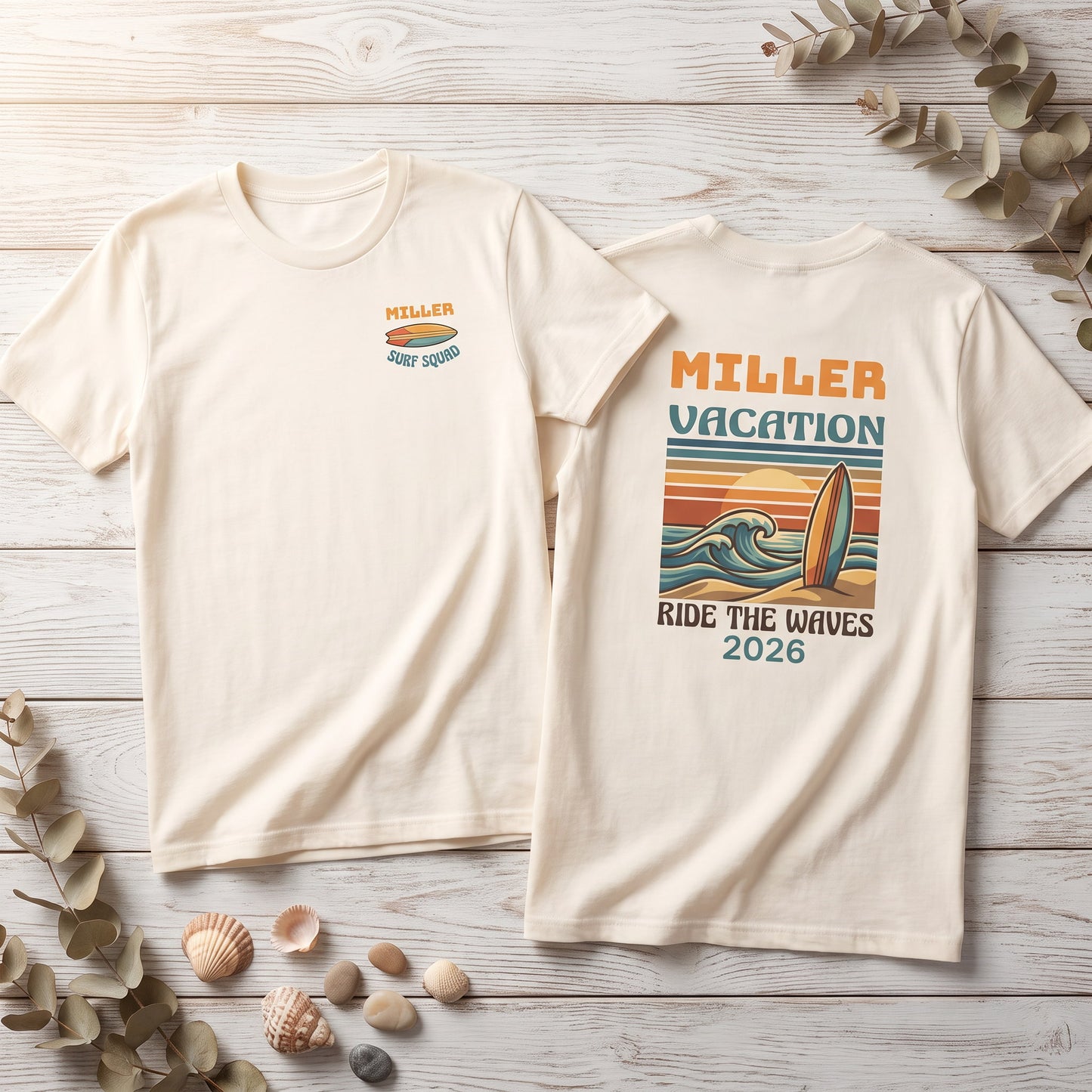 Retro Surf Family Vacation: Youth Beach Travel Tee | by JuzForHue
