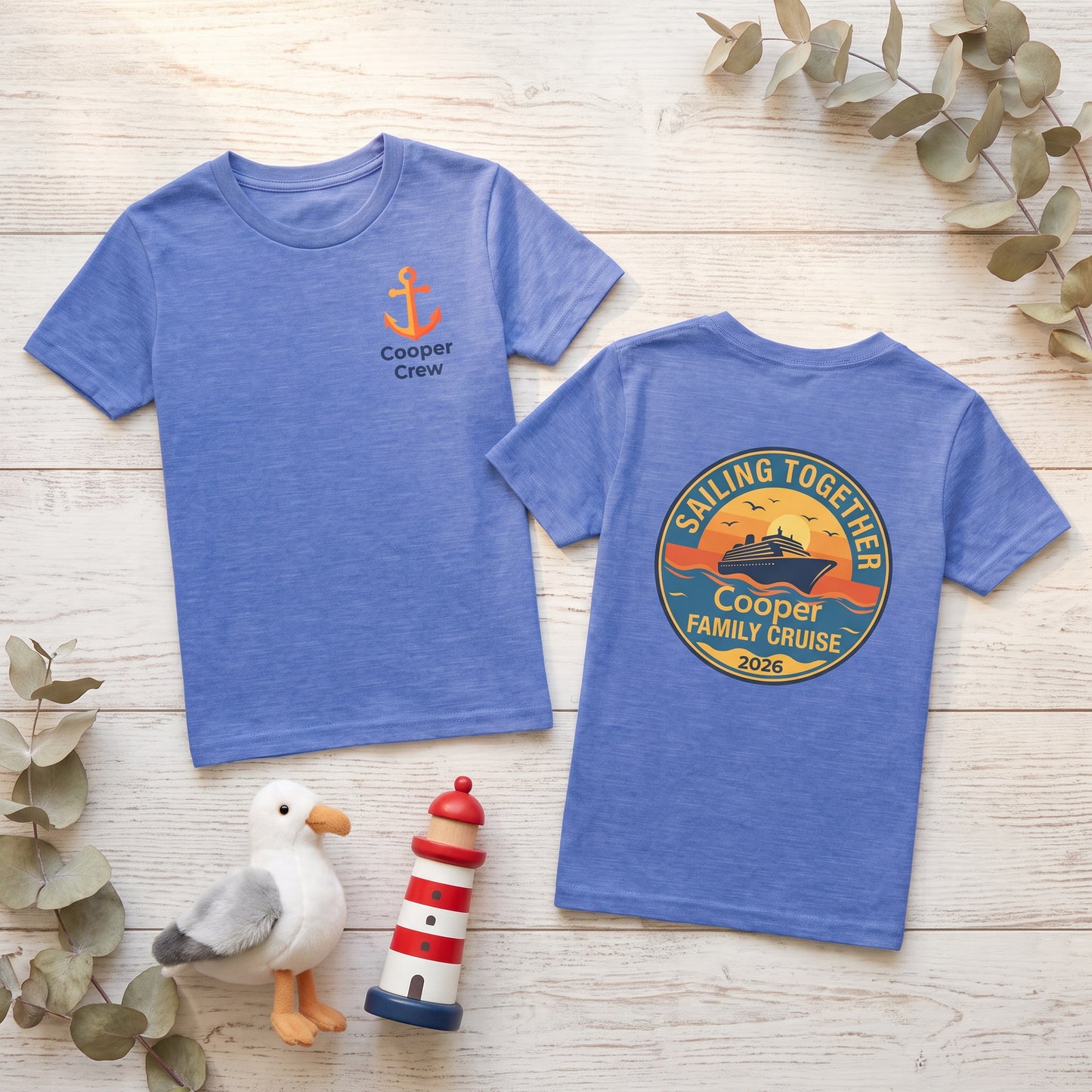 Tropical Cruise Family Crew: Youth Nautical Tee | by JuzForHue