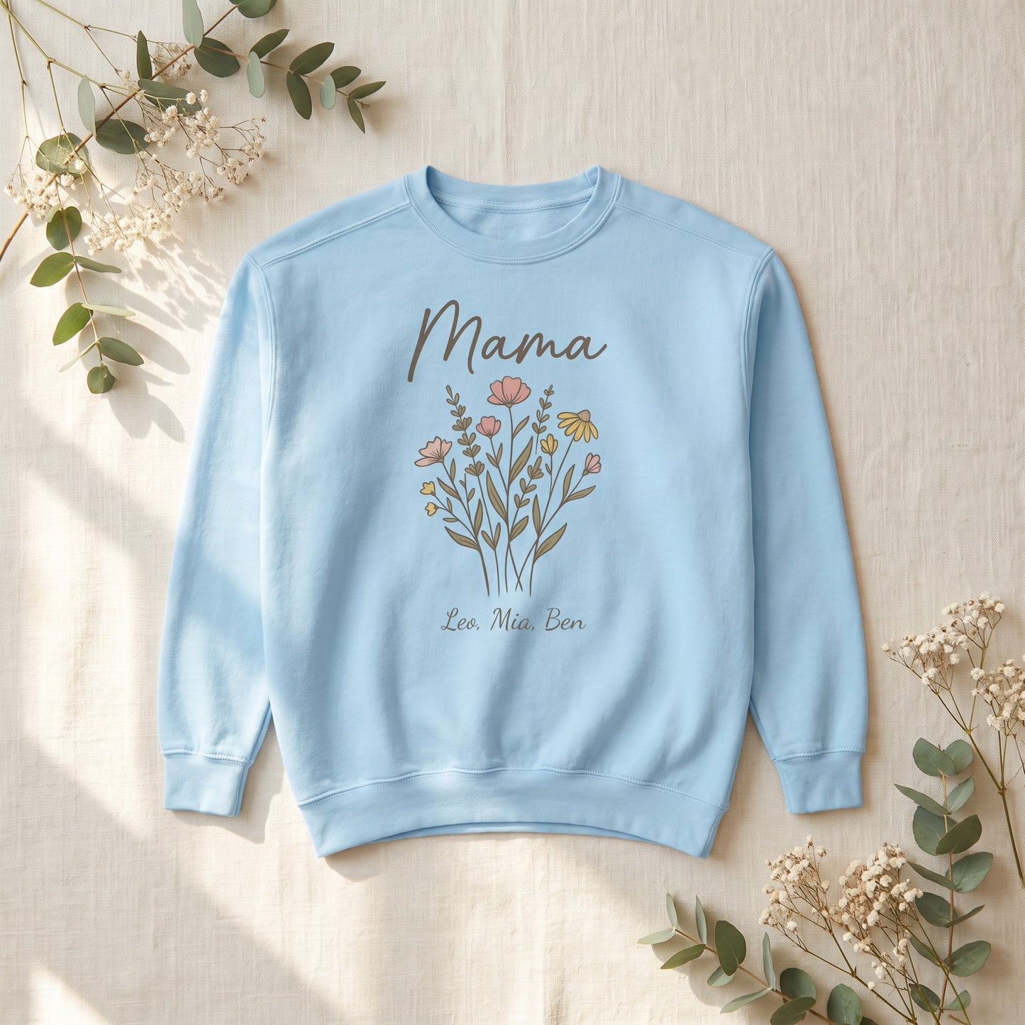 Custom Mama Wildflower Sweatshirt with Kids' Names | by JuzForHue