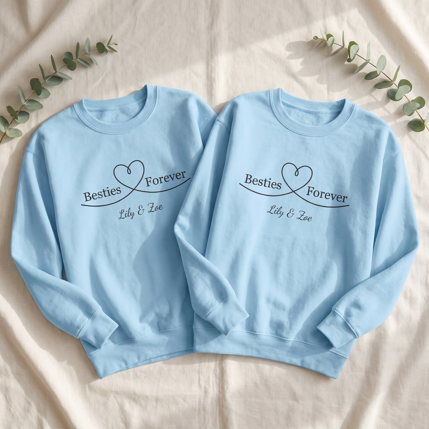 Custom Besties Forever Heart Matching Sweatshirt | by JuzForHue