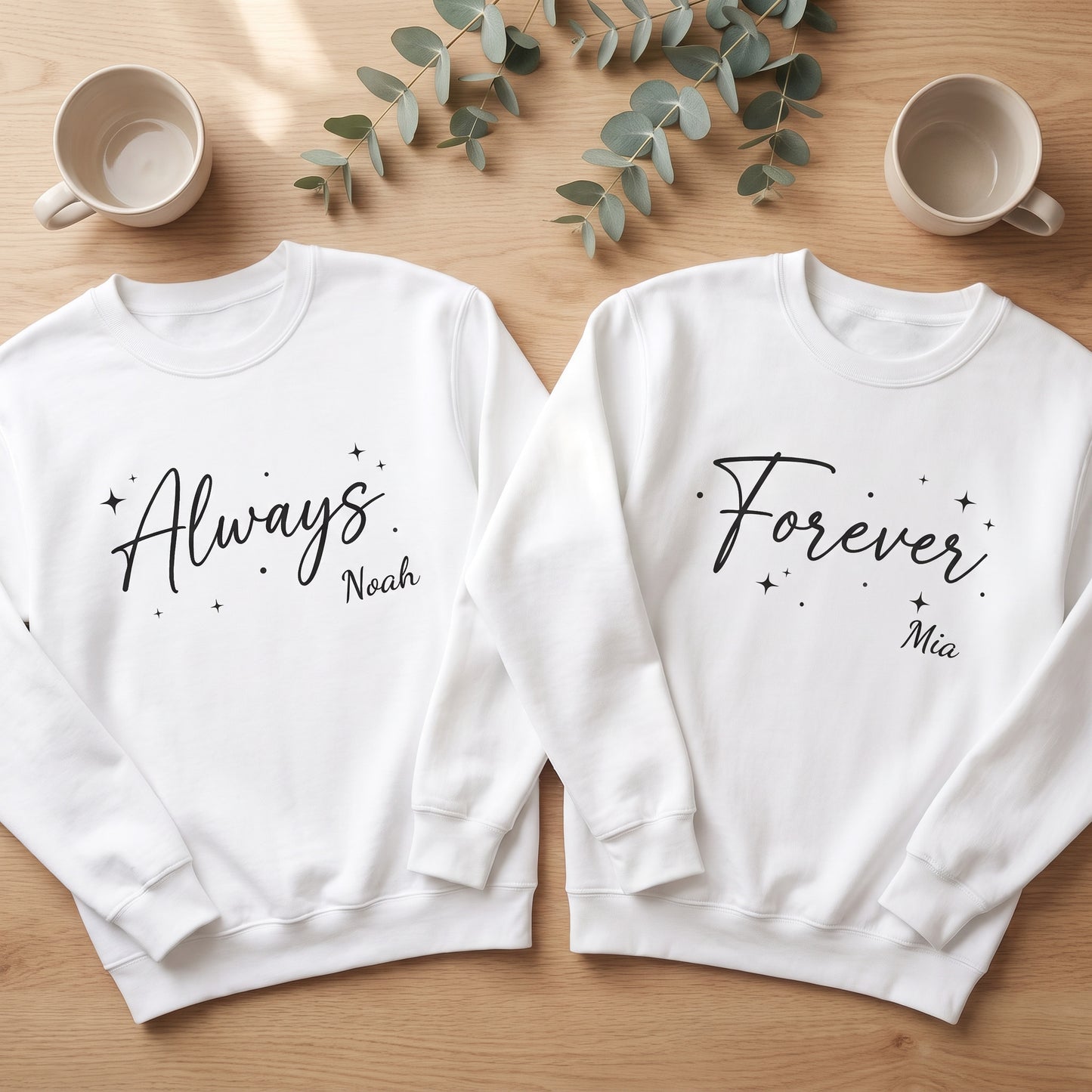 Custom Always & Forever Couples Matching Unisex Sweatshirts - Forever | by JuzForHue