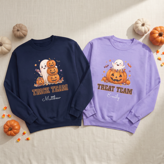 Trick Team: Smug Ghost Halloween Sweatshirt