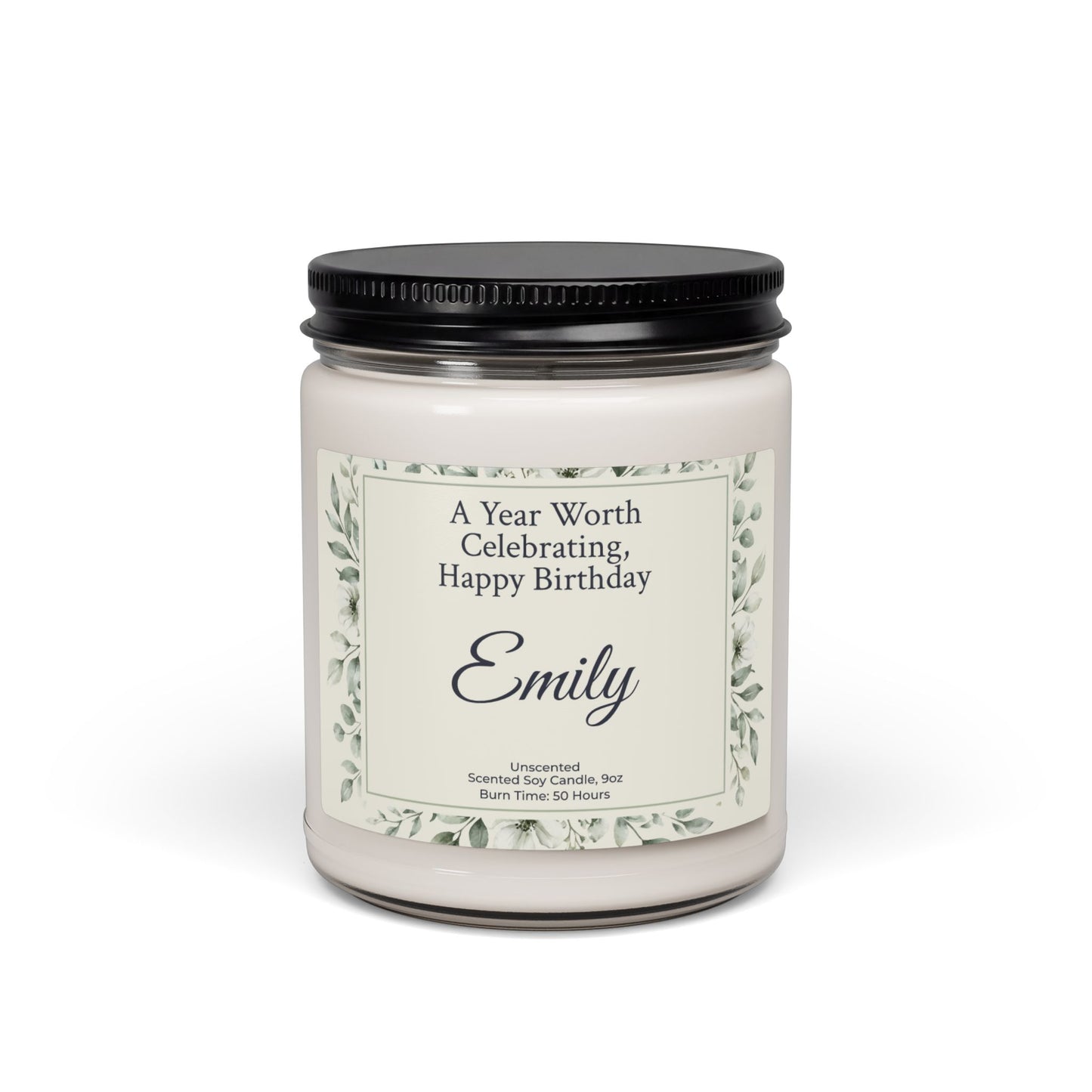 Personalized Name Birthday Soy Wax Candle | by JuzForHue