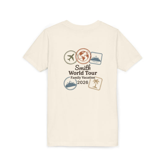 Family World Tour: Personalized Youth Travel Shirt | by JuzForHue