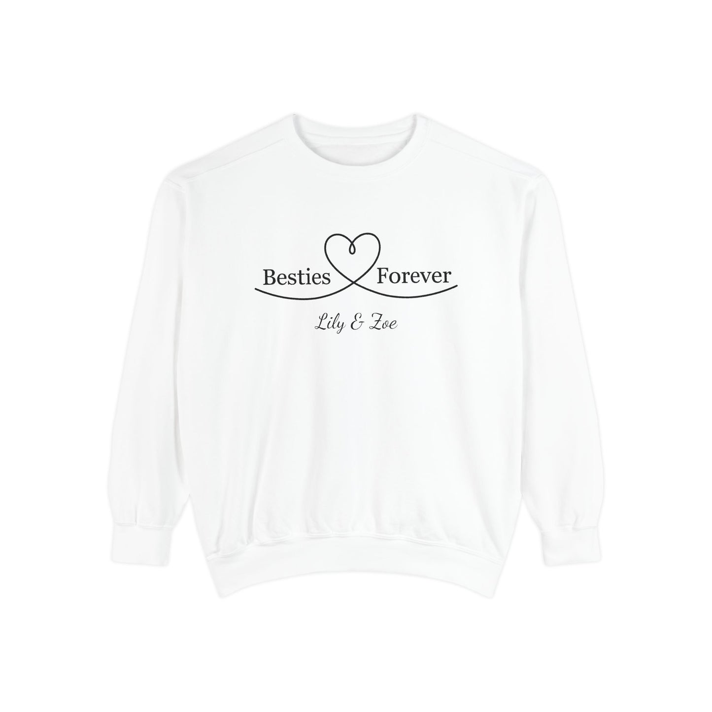 Custom Besties Forever Heart Matching Sweatshirt | by JuzForHue