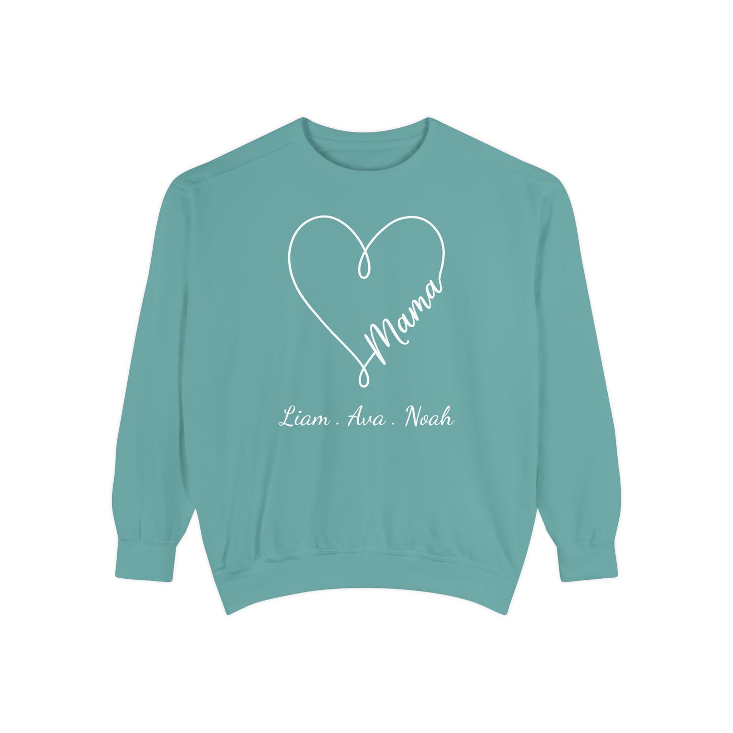 Custom Mama Heart Sweatshirt with Children's Names | by JuzForHue