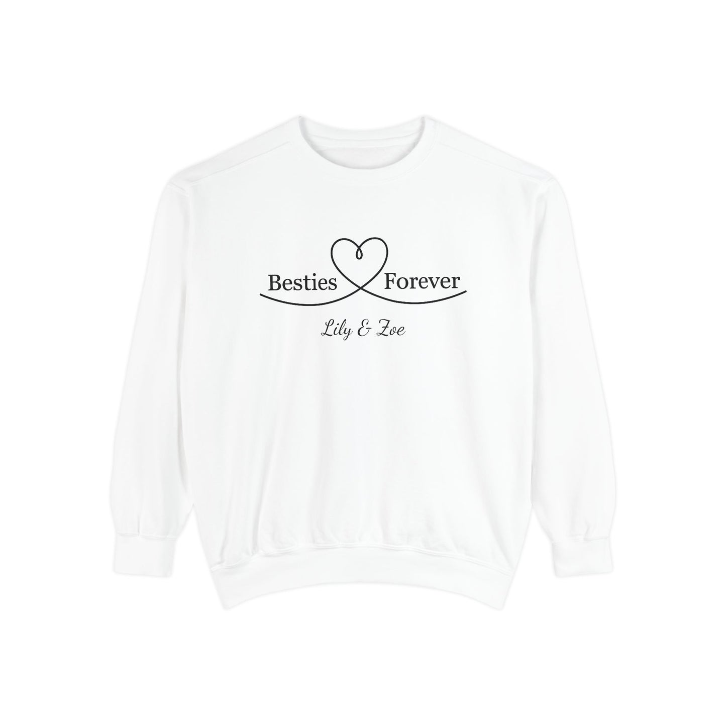 Custom Besties Forever Heart Matching Sweatshirt | by JuzForHue