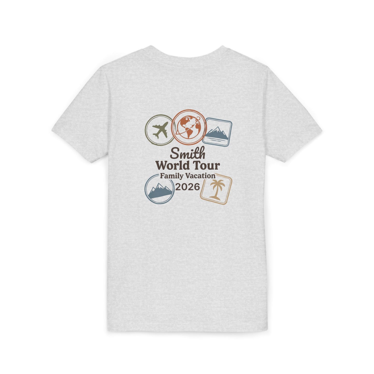 Family World Tour: Personalized Youth Travel Shirt | by JuzForHue