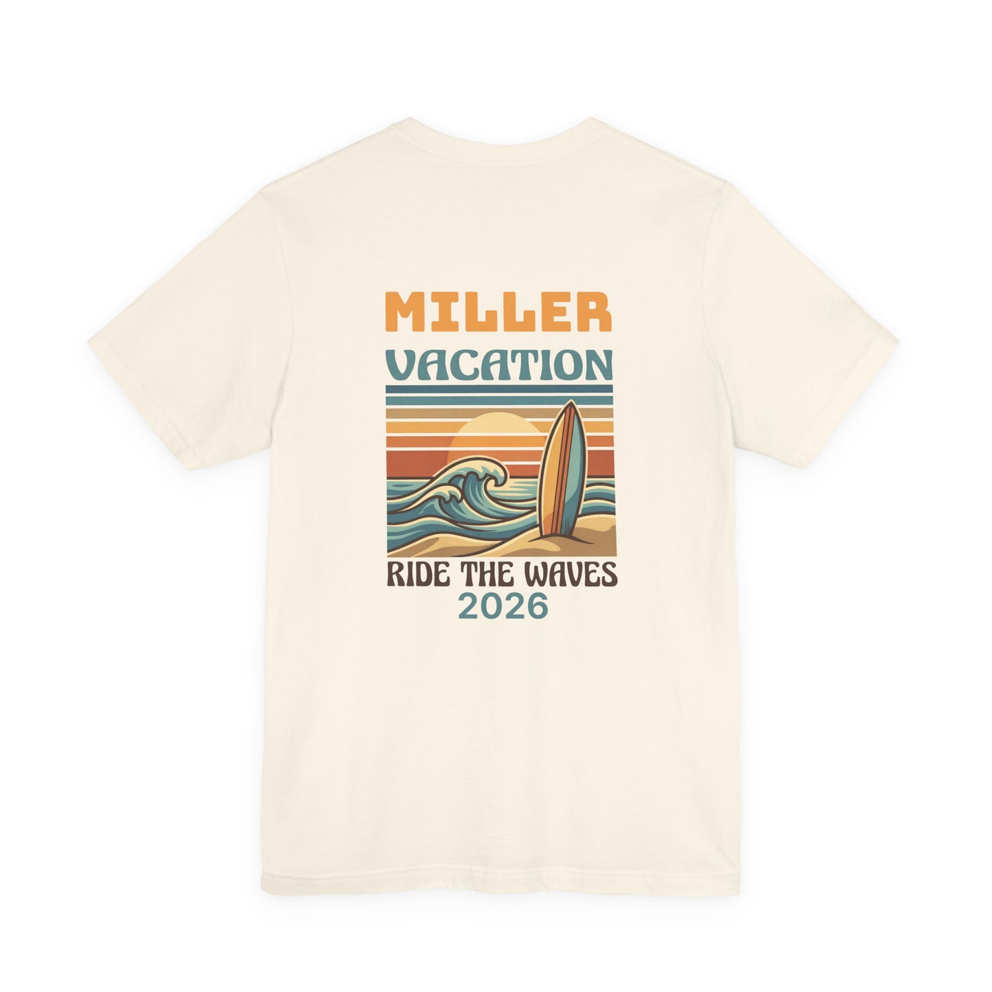 Retro Surf Family Vacation: Adult Beach Travel Tee | by JuzForHue