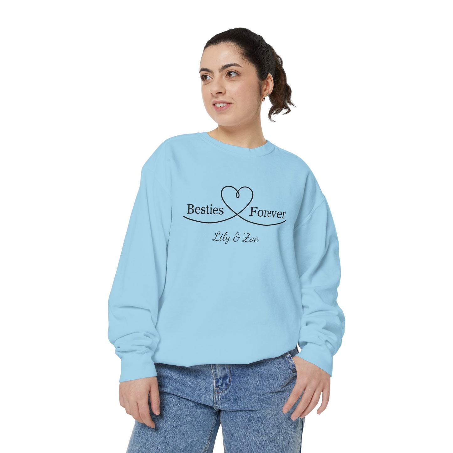 Custom Besties Forever Heart Matching Sweatshirt | by JuzForHue