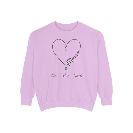 Custom Mama Heart Sweatshirt with Children's Names | by JuzForHue