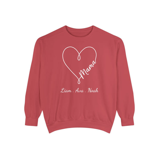 Custom Mama Heart Sweatshirt with Children's Names | by JuzForHue