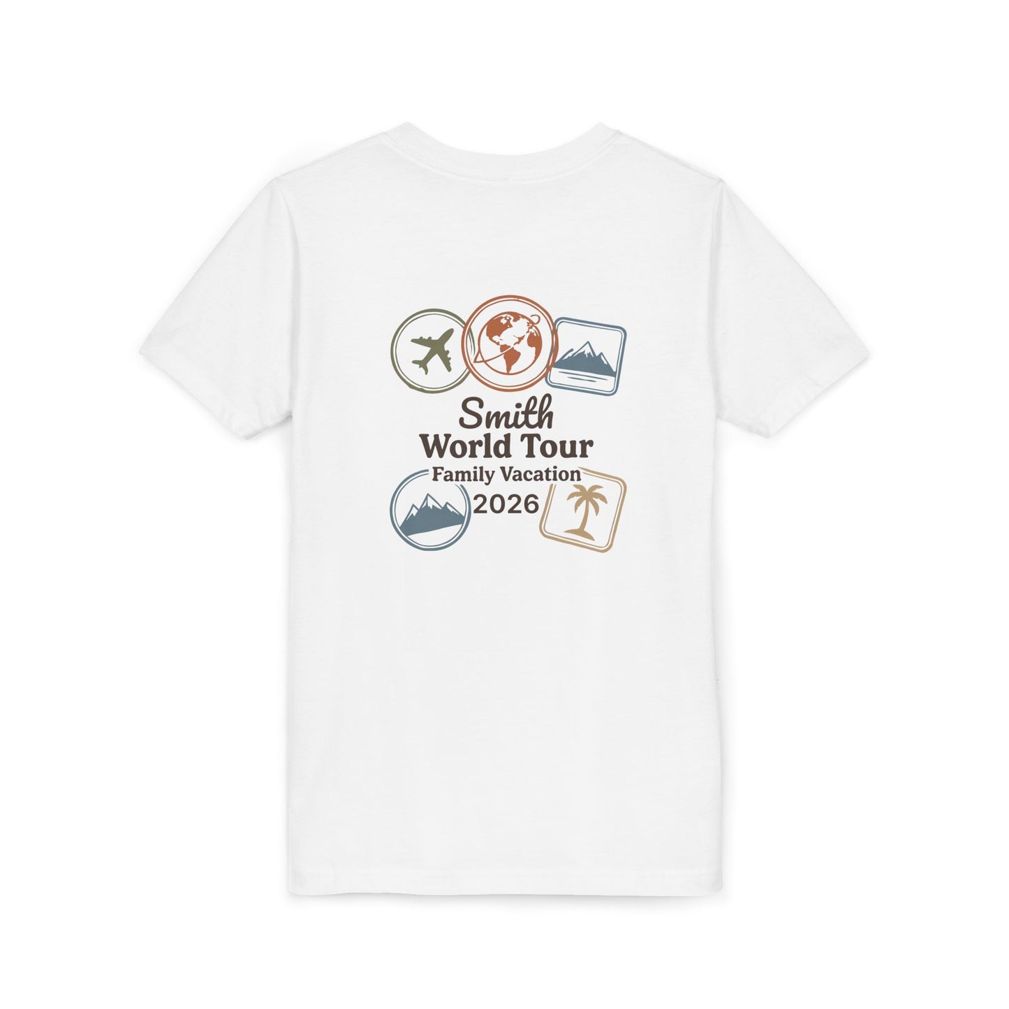 Family World Tour: Personalized Youth Travel Shirt | by JuzForHue