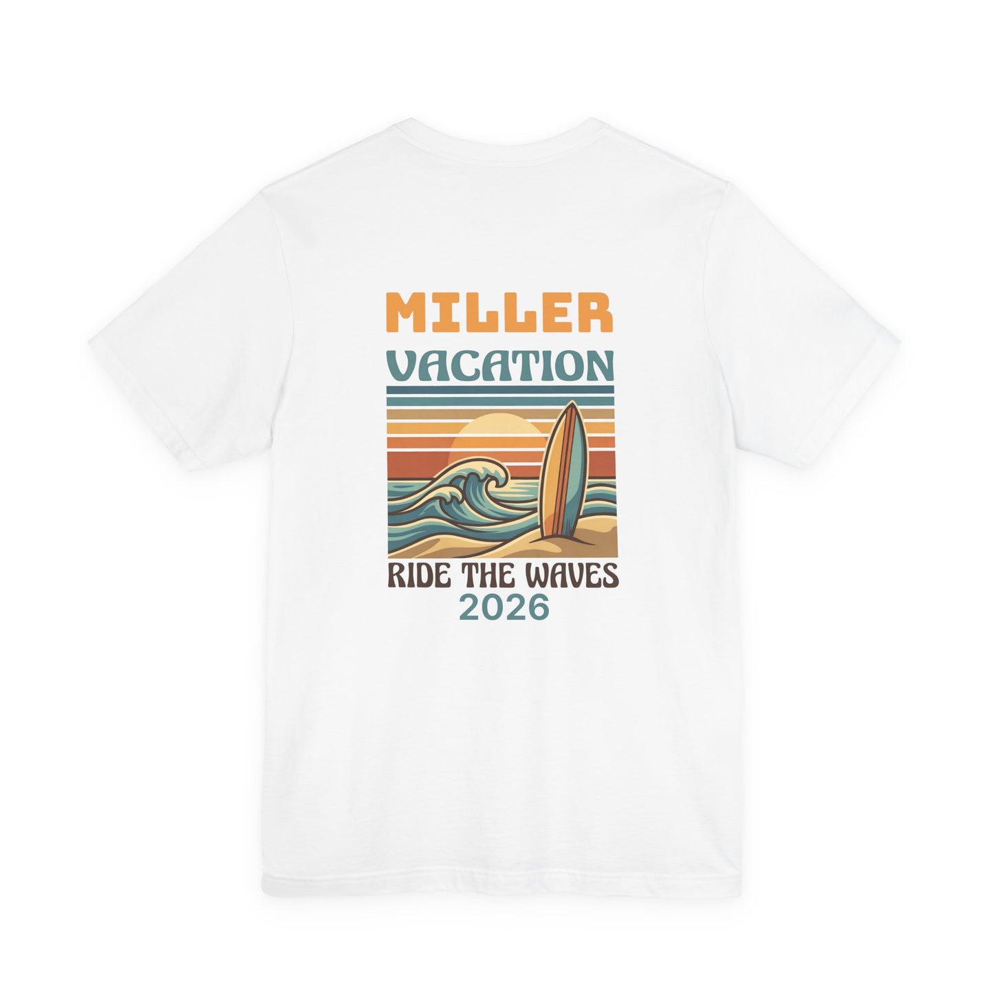 Retro Surf Family Vacation: Adult Beach Travel Tee | by JuzForHue