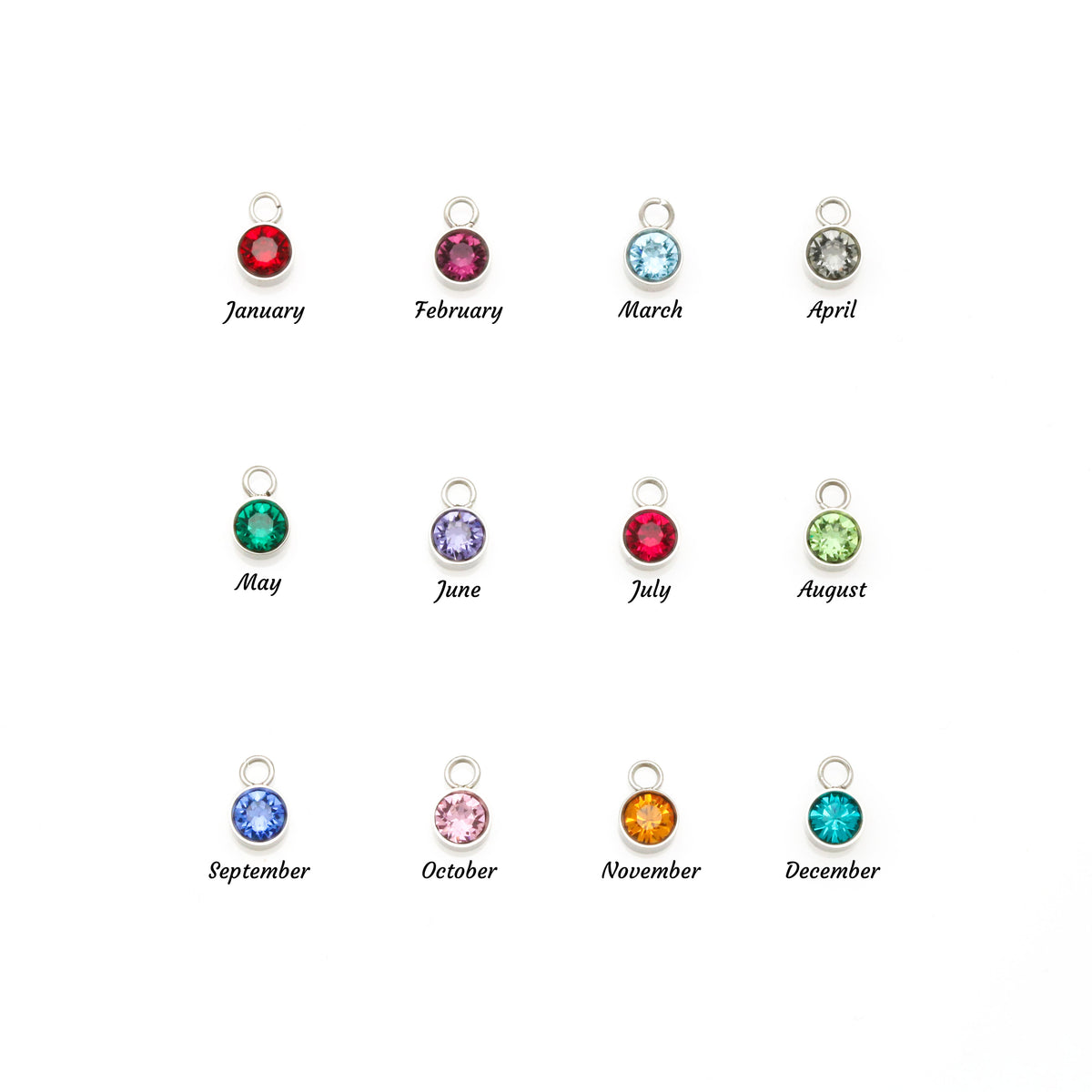 Personalized Custom Name Necklace with Birthstone | Custom Cursive Script Jewelry Gift | by JuzForHue