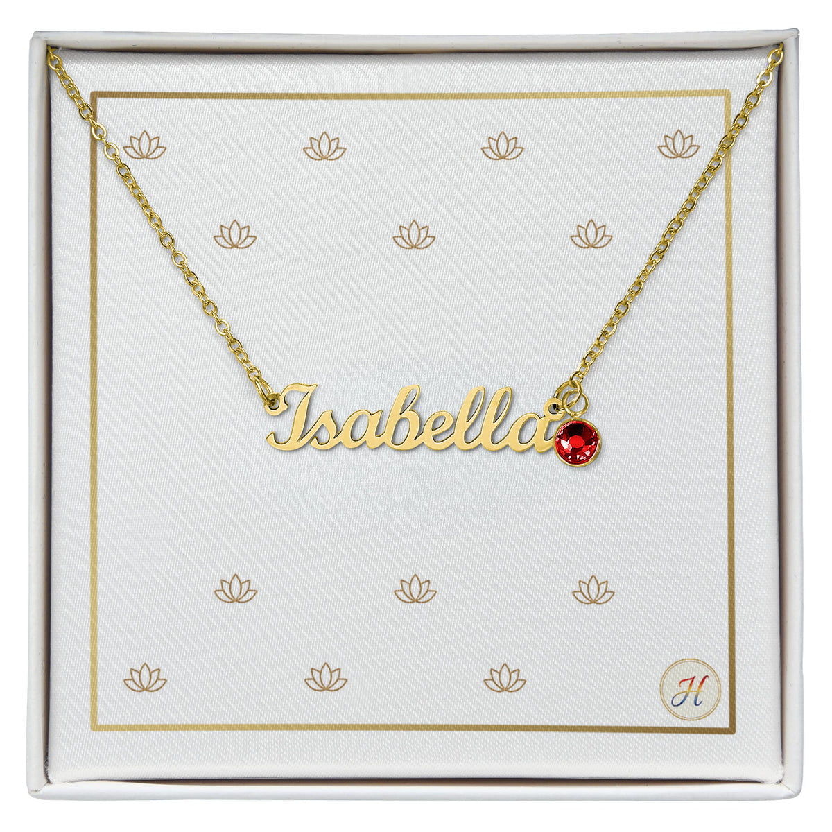 Personalized Custom Name Necklace with Birthstone | Custom Cursive Script Jewelry Gift | by JuzForHue
