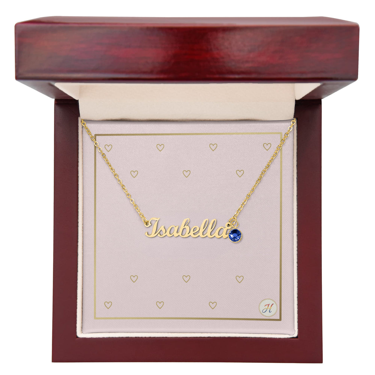 Personalized Name Necklace with Birthstone | Custom Cursive Script Charm Jewelry | by JuzForHue