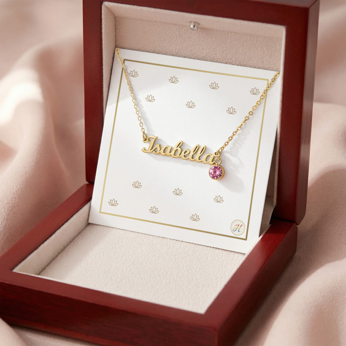 Personalized Custom Name Necklace with Birthstone | Custom Cursive Script Jewelry Gift | by JuzForHue