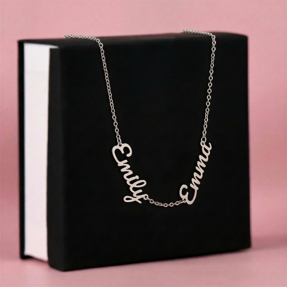 Personalized Multi Name Necklace for Mom | Dainty Custom Kids Name Jewelry | by JuzForHue
