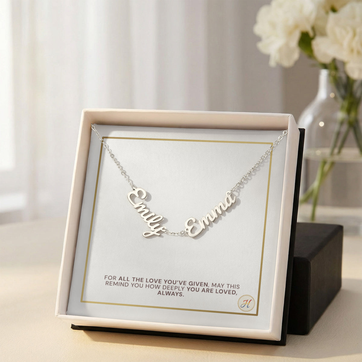 Personalized Multi Name Necklace Gift for Mom | Custom Kids Name Jewelry | by JuzForHue