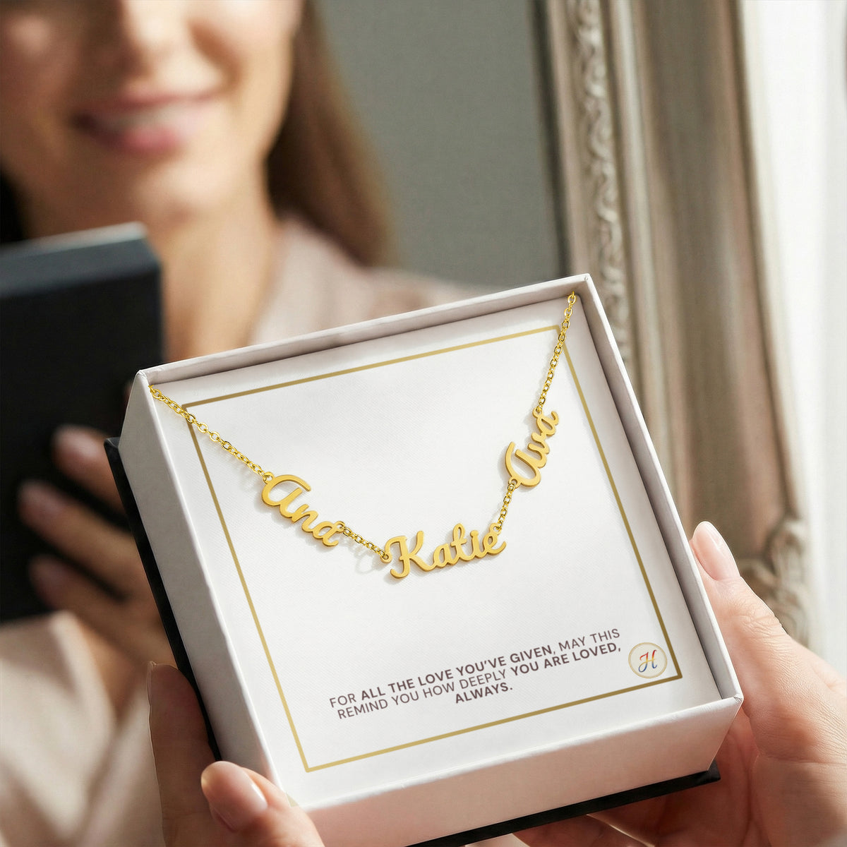 Personalized Multi Name Necklace Gift for Mom | Custom Kids Name Jewelry | by JuzForHue