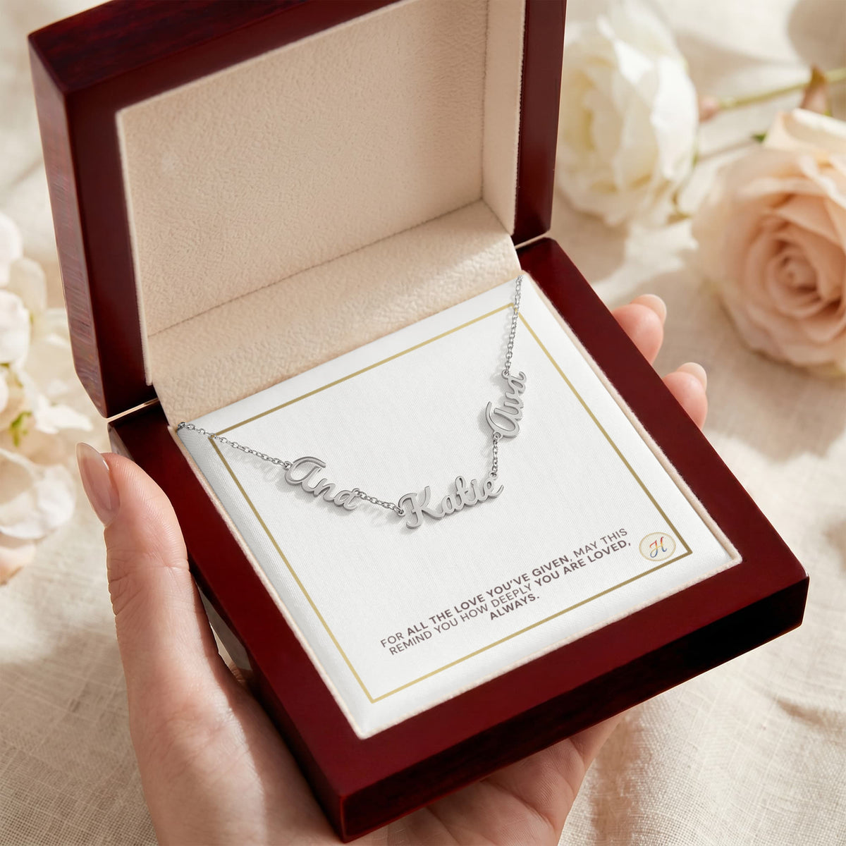 Personalized Multi Name Necklace Gift for Mom | Custom Kids Name Jewelry | by JuzForHue