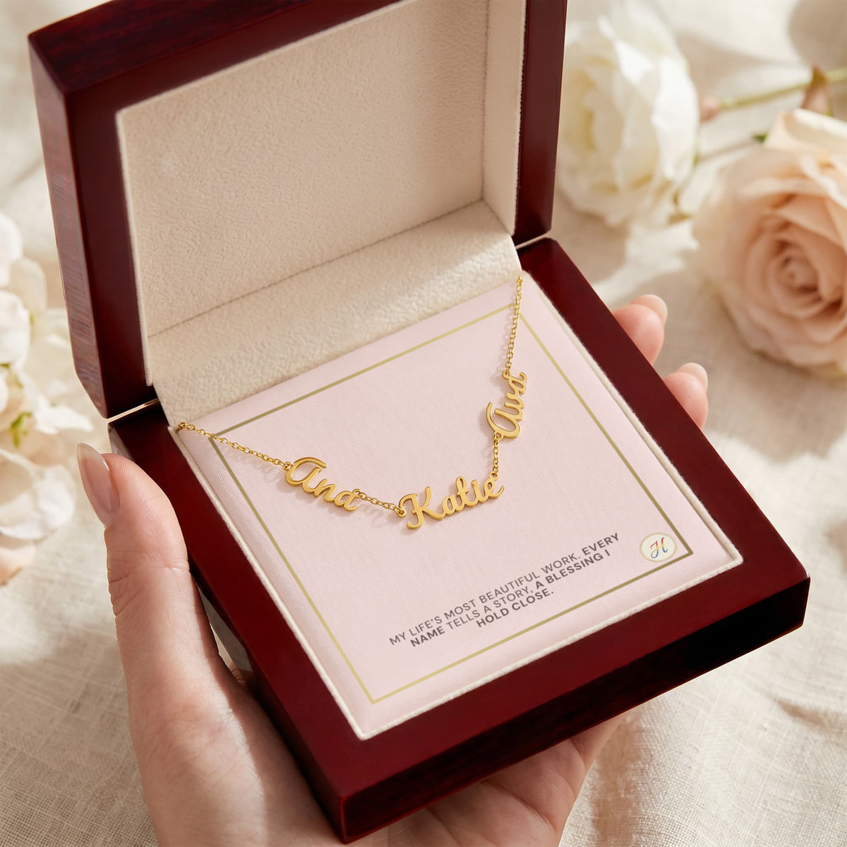 Personalized Multi Name Necklace for Mom | Dainty Custom Kids Name Jewelry | by JuzForHue
