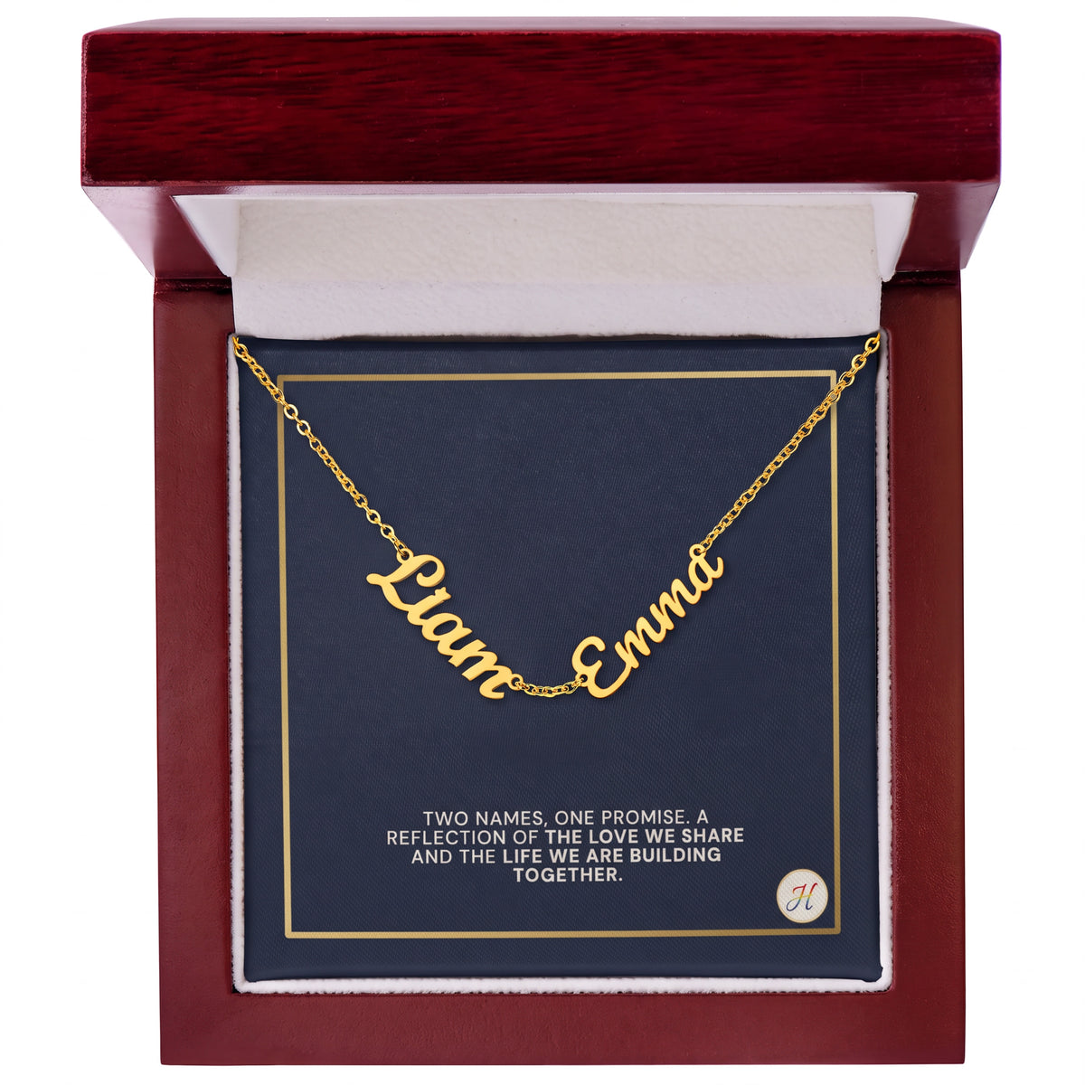 Personalized 2 Name Necklace for Wife or Girlfriend | Couples Custom Nameplate Jewelry Gift | by JuzForHue